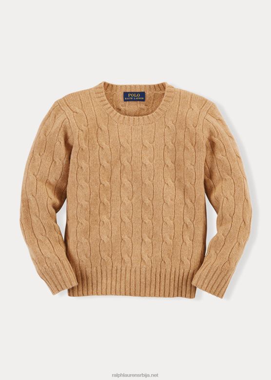 клинци Ralph Lauren култни џемпер од кашмира од плетеног кабла V2V445730 нови камил меланж