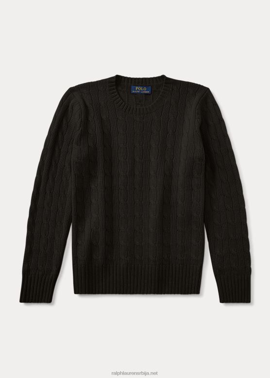 клинци Ralph Lauren култни џемпер од кашмира од плетеног кабла V2V446215 црн