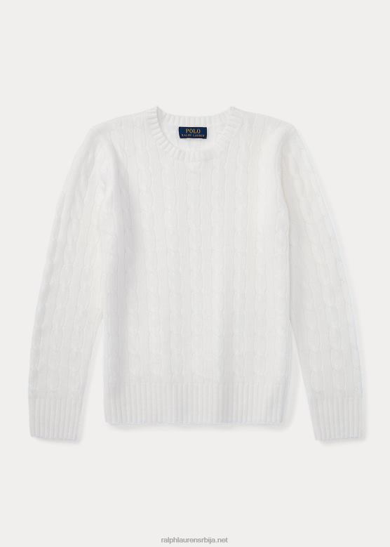 клинци Ralph Lauren култни џемпер од кашмира од плетеног кабла V2V446218 топла бела