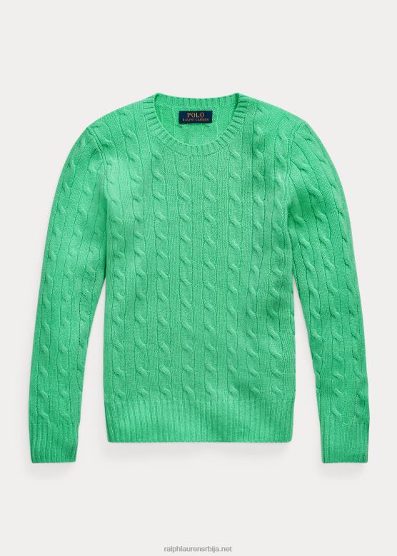 клинци Ralph Lauren култни џемпер од кашмира од плетеног кабла V2V446219 рудилица зелена