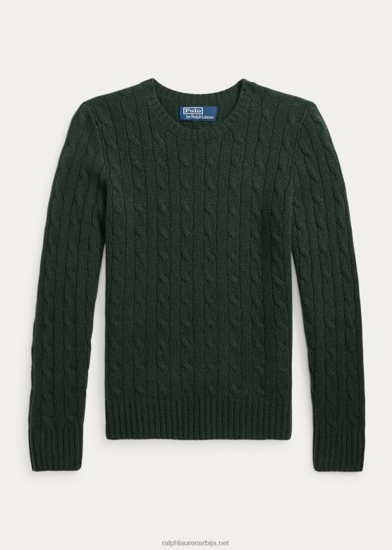 клинци Ralph Lauren култни џемпер од кашмира од плетеног кабла V2V446220 маховина ахата