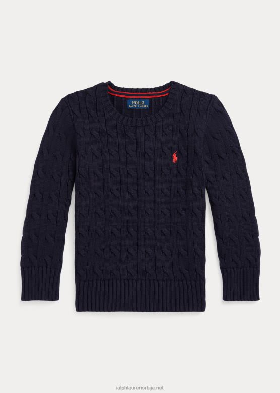 клинци Ralph Lauren памучни џемпер од кабловске везе V2V446419 рл морнарица