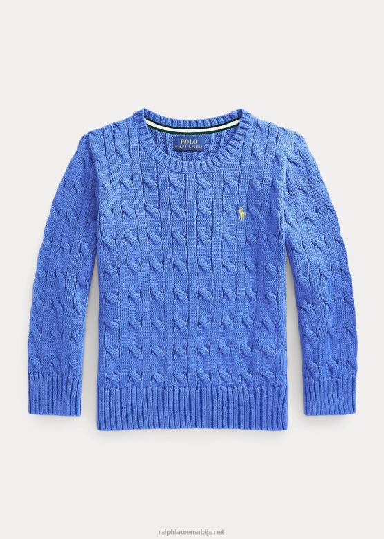 клинци Ralph Lauren памучни џемпер од кабловске везе V2V446420 лучко острво плаво