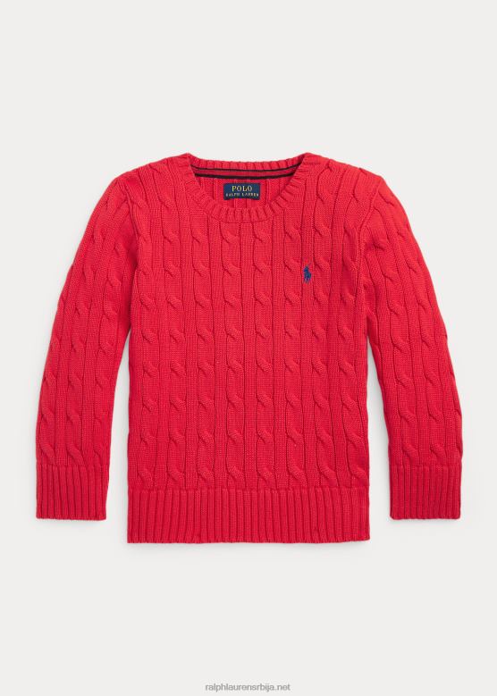 клинци Ralph Lauren памучни џемпер од кабловске везе V2V446421 десна црвена