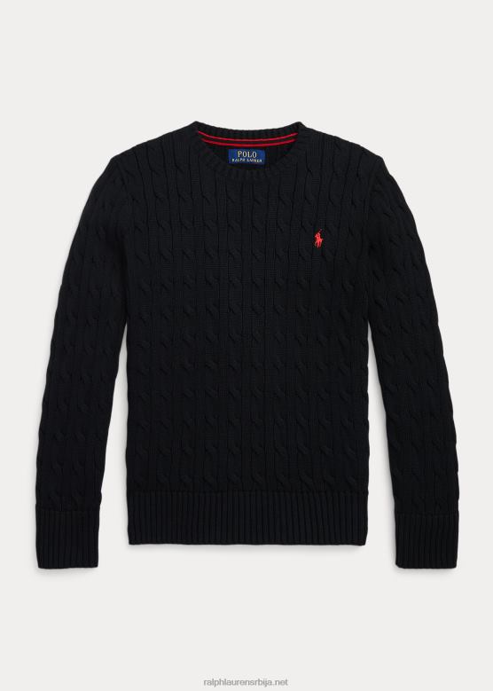 клинци Ralph Lauren памучни џемпер од кабловске везе V2V446547 црн