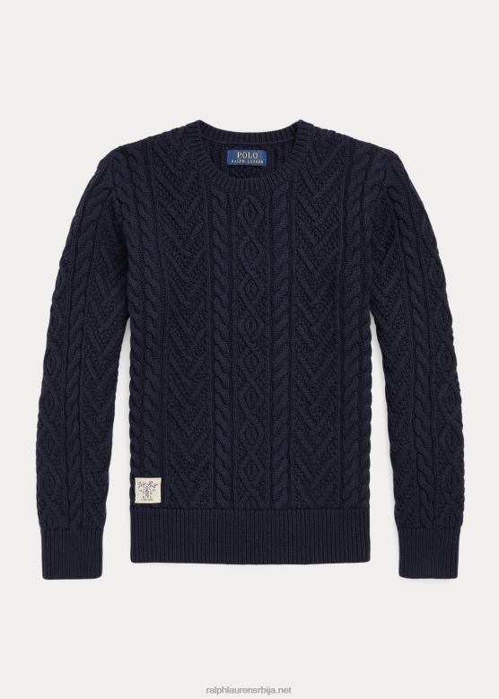 клинци Ralph Lauren аран џемпер од мешавине памука V2V446680 рл морнарица