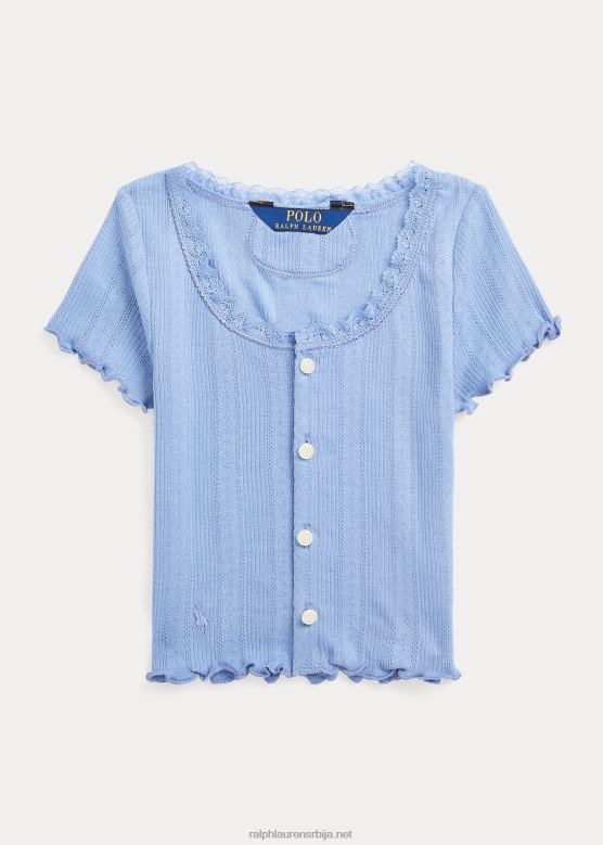 клинци Ralph Lauren плетени памучни кардиган V2V446836 канал плави