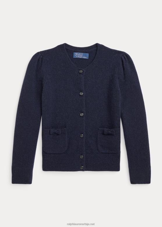 клинци Ralph Lauren кашмирски кардиган са машном V2V446891 префињена морнарица