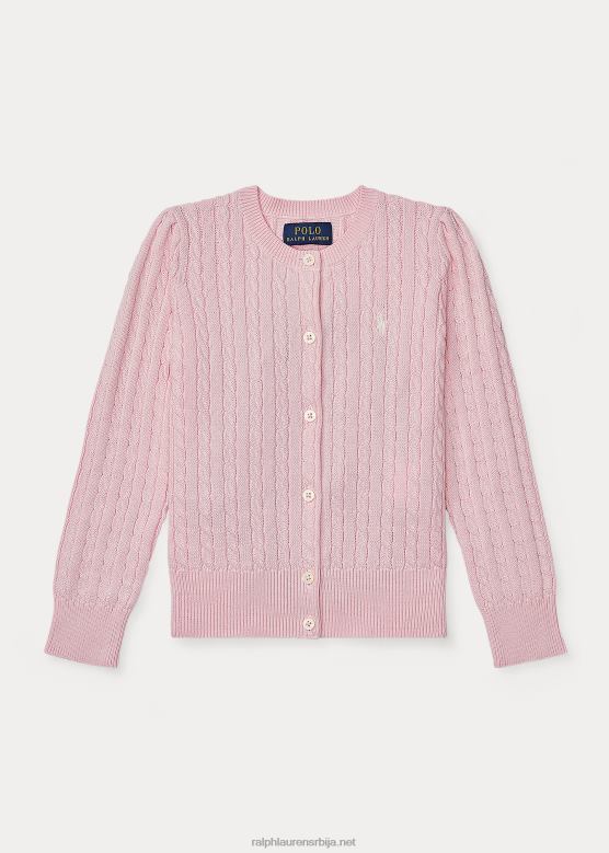 клинци Ralph Lauren памучни кардиган са мини каблом V2V446935 наговештај розе