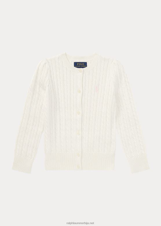 клинци Ralph Lauren памучни кардиган са мини каблом V2V446938 топла бела