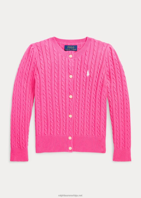 клинци Ralph Lauren памучни кардиган са мини каблом V2V446939 пустињско розе