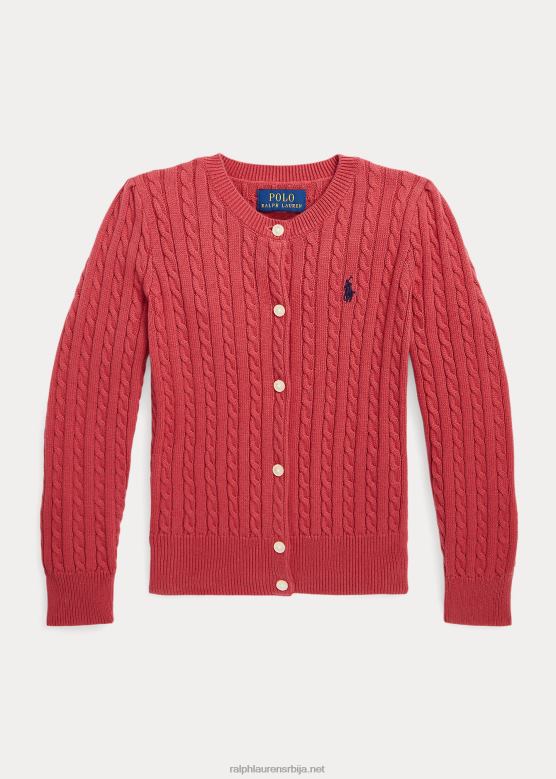 клинци Ralph Lauren памучни кардиган са мини каблом V2V446940 љута паприка