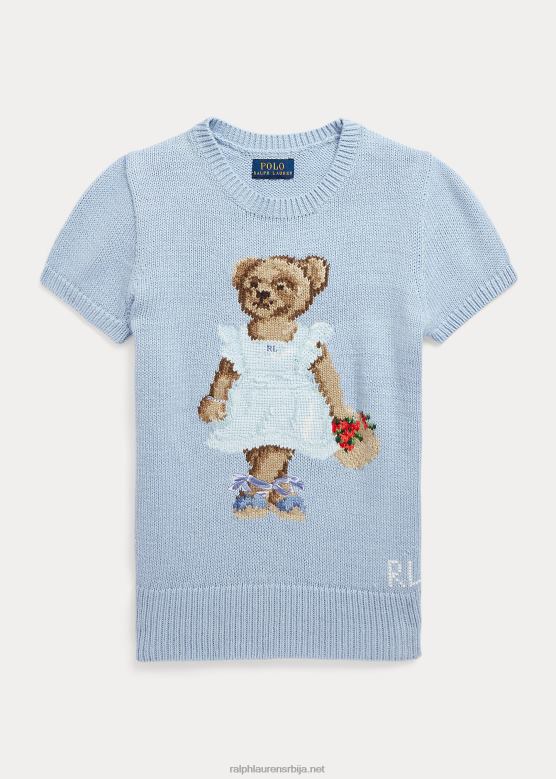 клинци Ralph Lauren памучни џемпер кратких рукава поло медведа V2V447055 имање плаво