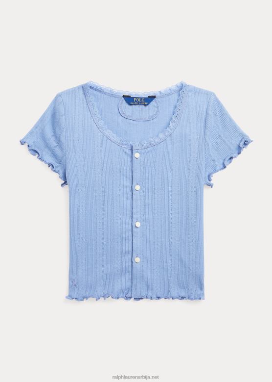 клинци Ralph Lauren плетени памучни кардиган V2V447075 канал плави