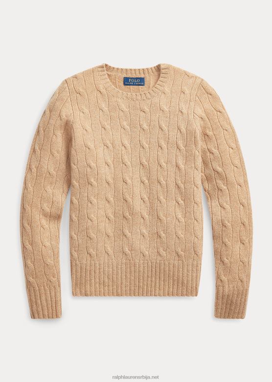 клинци Ralph Lauren плетени џемпер од кашмира V2V447196 камил меланж