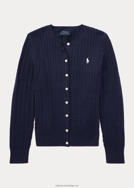 клинци Ralph Lauren памучни кардиган са мини каблом V2V447241 ловачка морнарица