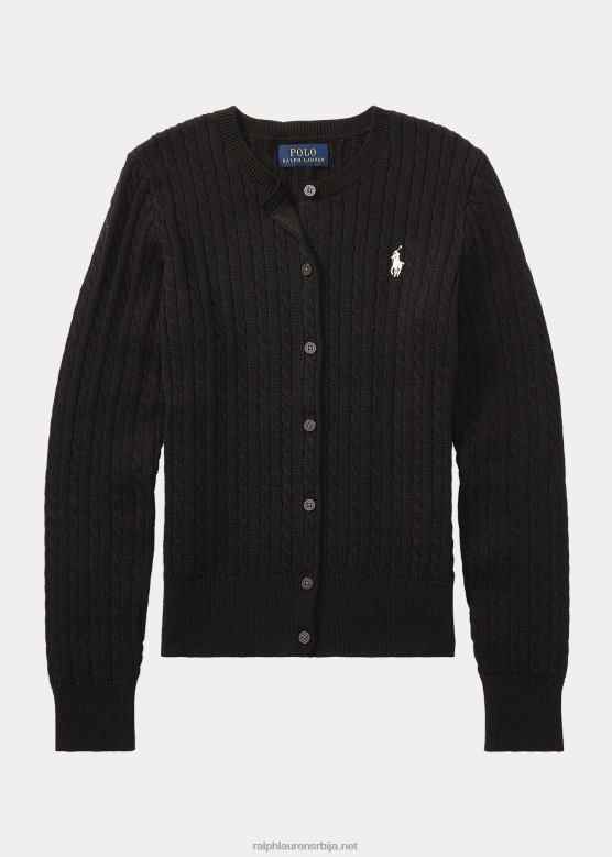 клинци Ralph Lauren памучни кардиган са мини каблом V2V447242 црн