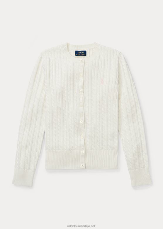 клинци Ralph Lauren памучни кардиган са мини каблом V2V447243 топла бела