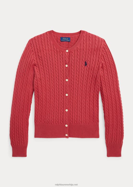 клинци Ralph Lauren памучни кардиган са мини каблом V2V447245 љута паприка