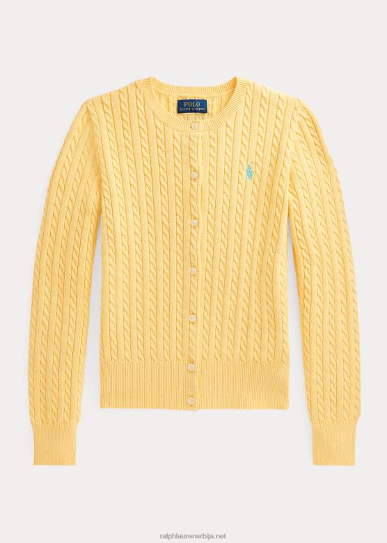 клинци Ralph Lauren памучни кардиган са мини каблом V2V447247 кукурузно жуто