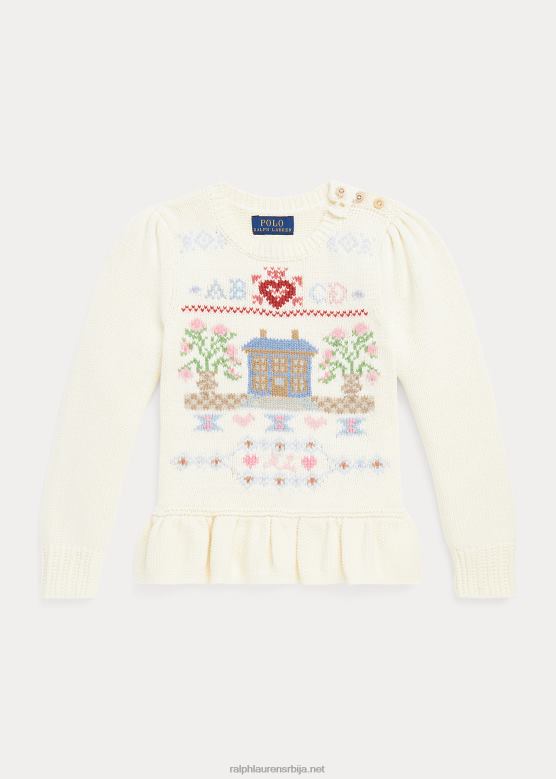 клинци Ralph Lauren џемпер од мешавине памука од интарзије V2V447469 цлубхоусе цреам