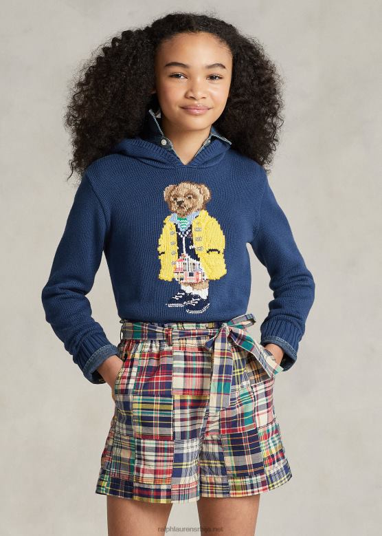 клинци Ralph Lauren памучни џемпер са капуљачом поло медведа V2V447494 рустикално плаво