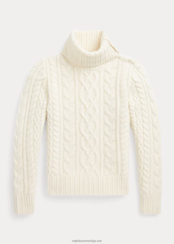 клинци Ralph Lauren џемпер од аран плетене вуне V2V447507 цлубхоусе цреам