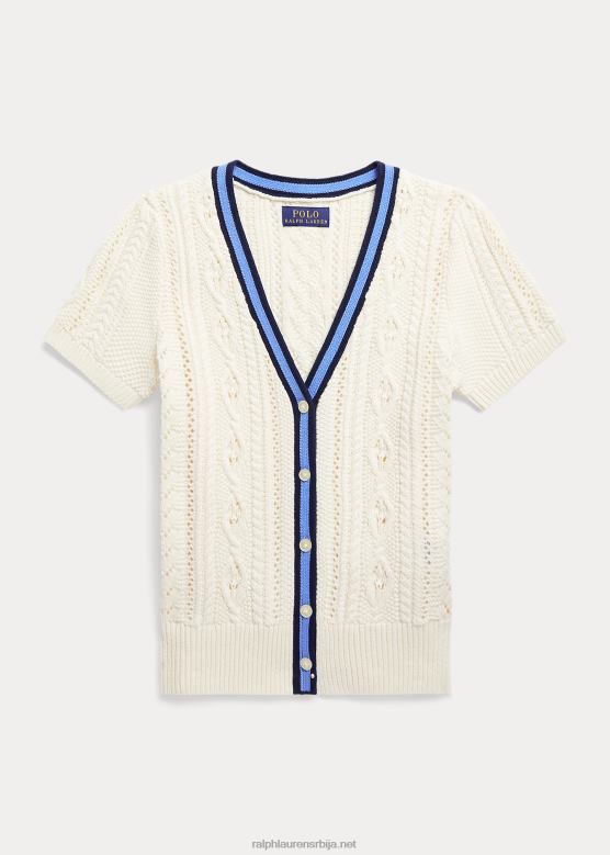 клинци Ralph Lauren памучни кардиган за крикет кратких рукава V2V447530 крикет крем мулти