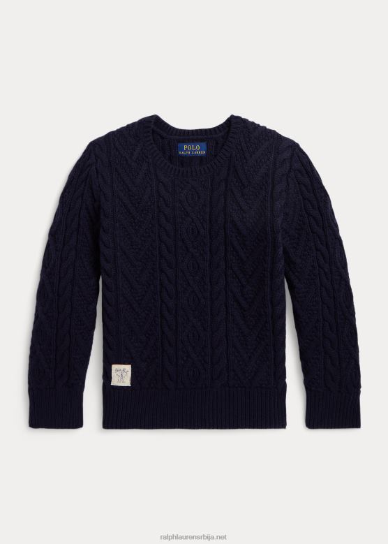 клинци Ralph Lauren аран џемпер од мешавине памука V2V449919 рл морнарица