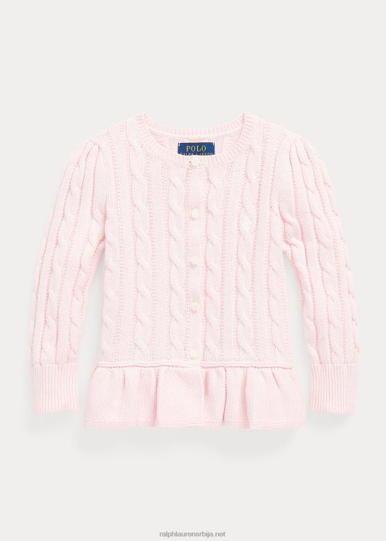 клинци Ralph Lauren плетени памучни кардиган са пеплумом V2V449994 хинк розе