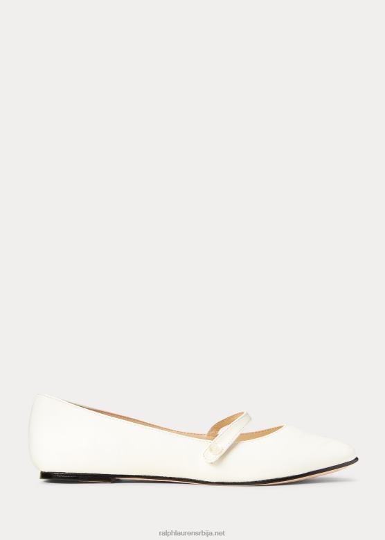 клинци Ralph Lauren Алиса Кожа Мери Џејн V2V447301 бела лакирана кожа