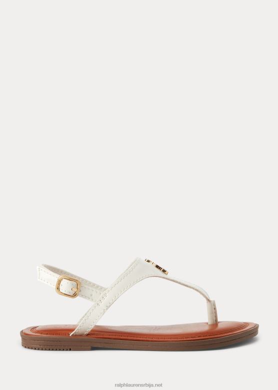 клинци Ralph Lauren тиернеи ив сандале од вештачке коже V2V447262 бели патент са златом