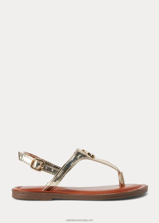 клинци Ralph Lauren тиернеи ив металик сандале од вештачке коже V2V447264 златно металик