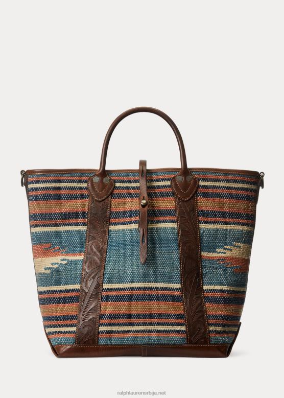 мушкарци Ralph Lauren ручно ткана торба од жакарда V2V442226 индиго мулти/браон