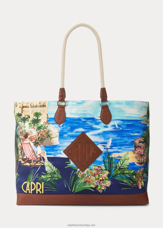 мушкарци Ralph Lauren платнена торба са кожним украсима V2V448924 капри