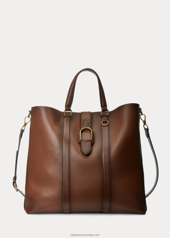 мушкарци Ralph Lauren велингтон торба од сјајне телеће коже V2V448988 тамно браон/кестен