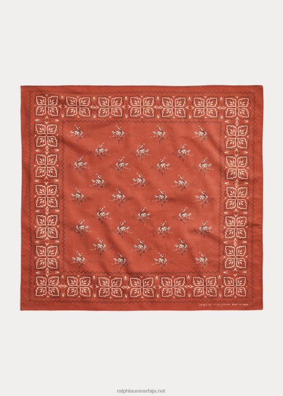 мушкарци Ralph Lauren западњачка памучна трака V2V442232 избледела црвена/црна/крем