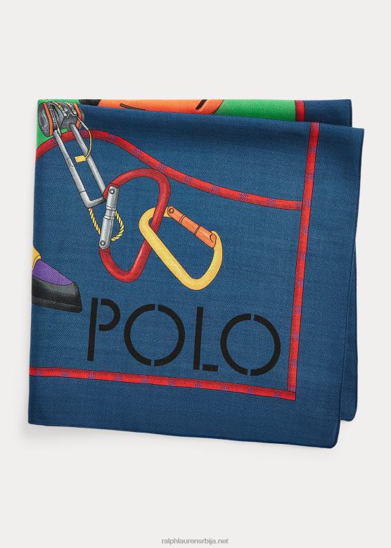 мушкарци Ralph Lauren вунено-свилена графичка трака V2V442527 зелено/плаво мулти