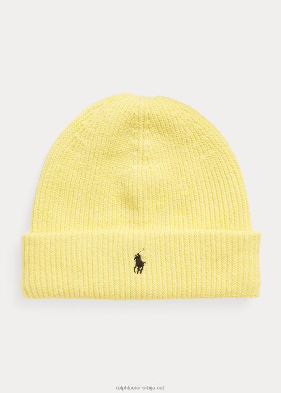мушкарци Ralph Lauren плетена капа од понија с потписом V2V442444 згњечити лимун