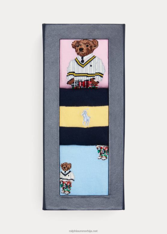 мушкарци Ralph Lauren поло медвед поклон сет са 3 чарапе V2V442322 сортирано