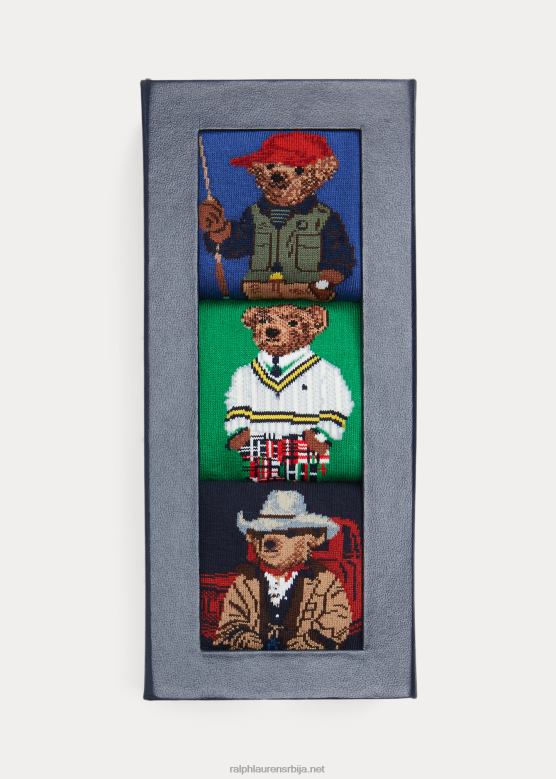 мушкарци Ralph Lauren поло медвед поклон сет са 3 чарапе V2V442323 сортирано