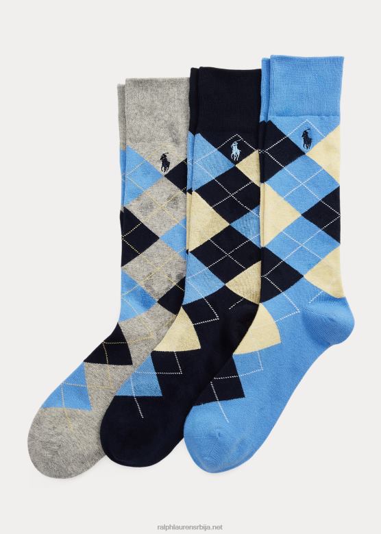 мушкарци Ralph Lauren аргиле црев чарапе 3 ком V2V442327 нежно плава