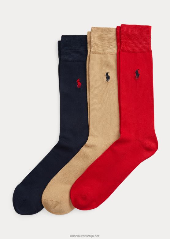 мушкарци Ralph Lauren чарапа за панталоне 3 ком V2V442329 морнарско/црвено