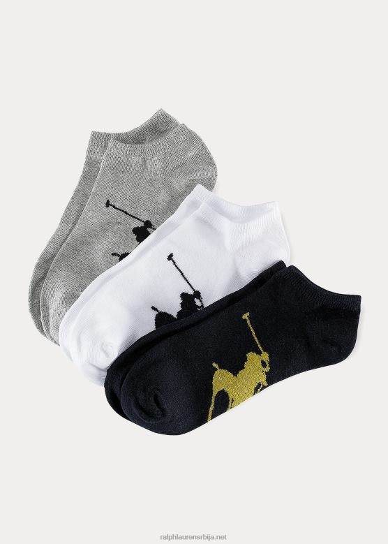 мушкарци Ralph Lauren велики пони чарапе 3 ком V2V442790 сива/бела/црна