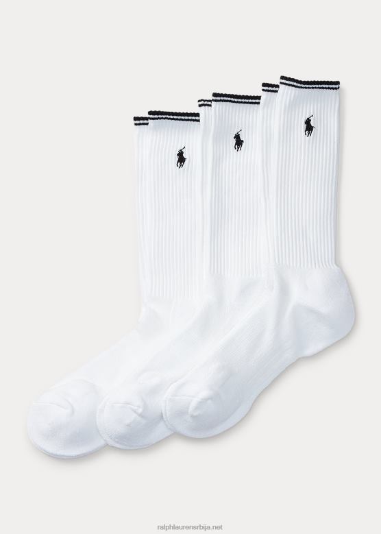 мушкарци Ralph Lauren тецх атхлетиц црев чарапе 3 ком V2V448788 бео