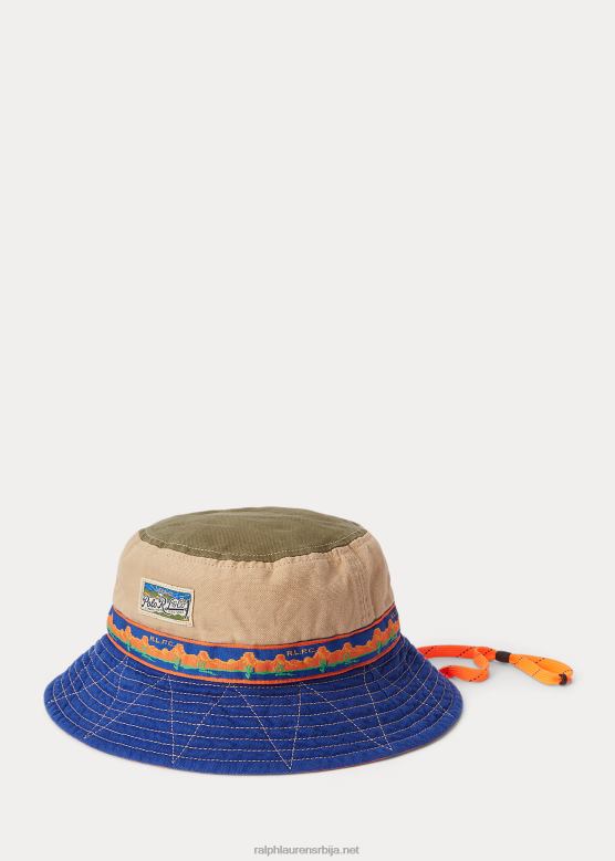 мушкарци Ralph Lauren платнени шешир у боји блокиран V2V442214 винтаге каки мулти