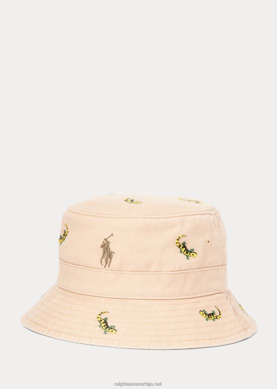мушкарци Ralph Lauren шешир од кепера извезен геконом V2V442521 винтаге каки