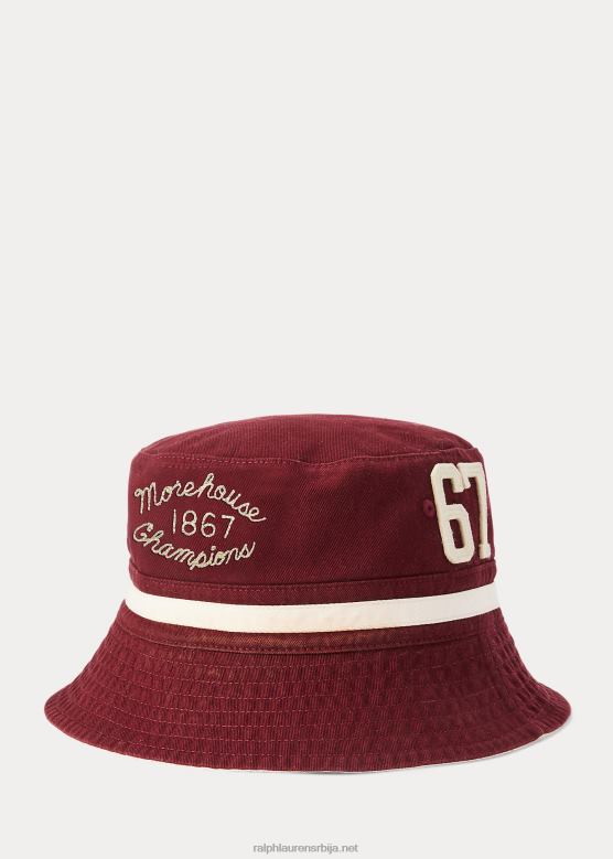 мушкарци Ralph Lauren шешир морехоусе за колекцију V2V442632 водич крем / богат рубин
