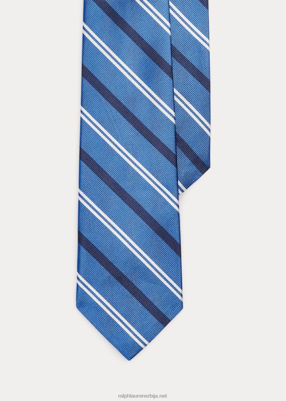 мушкарци Ralph Lauren пругаста свилена реп кравата V2V442509 Плави