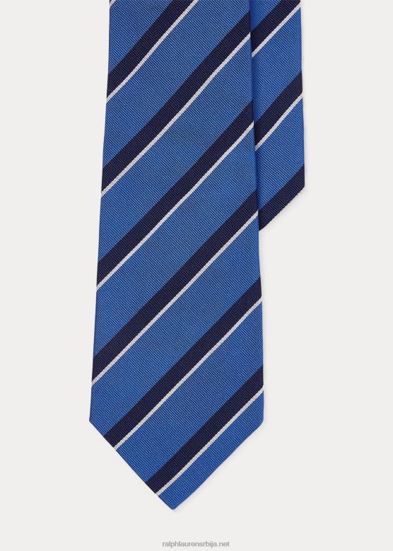 мушкарци Ralph Lauren пругаста свилена реп кравата V2V442676 плава/плава